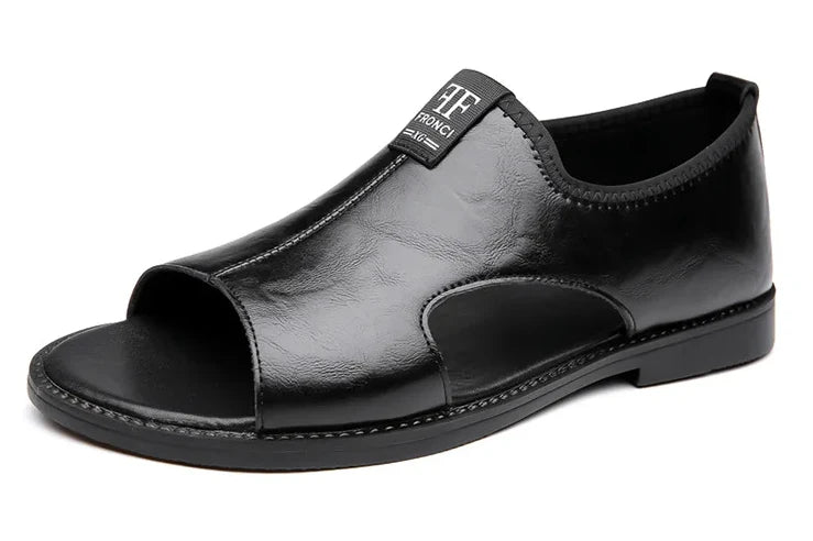 Men’s Leather Slip-On Sandals – All-Day Comfort & Support