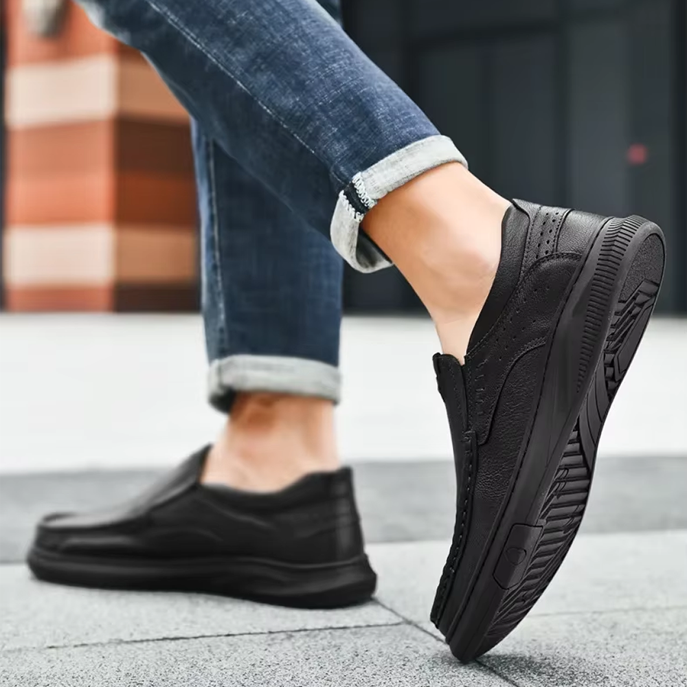 PrimeStep™ Genuine Leather Slip-On Loafers – Orthopedic Comfort for Everyday Wear