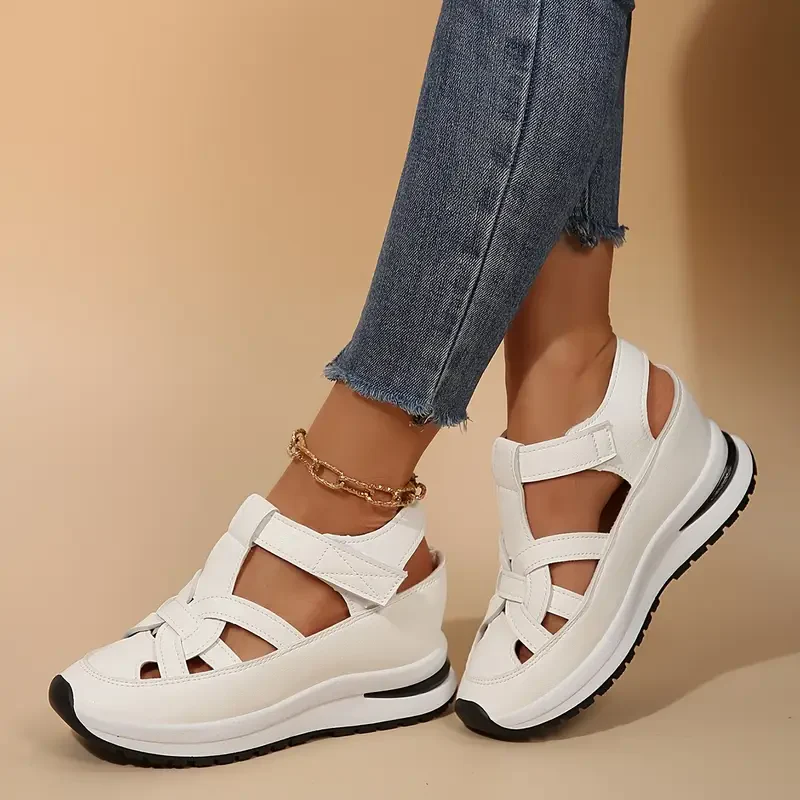 Women’s Soft Adjustable Sandals – Hook & Loop, Comfort Fit for Wide & Narrow Feet
