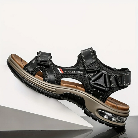 💯Summer Collection 💯Men's Orthopedic Leather Sandals – Breathable, Adjustable, Air Cushion