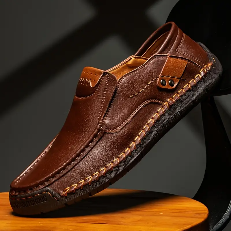 2026 EaseStep™ Classic Hand-Stitched Leather Loafers – Comfortable, Supportive, Slip-On