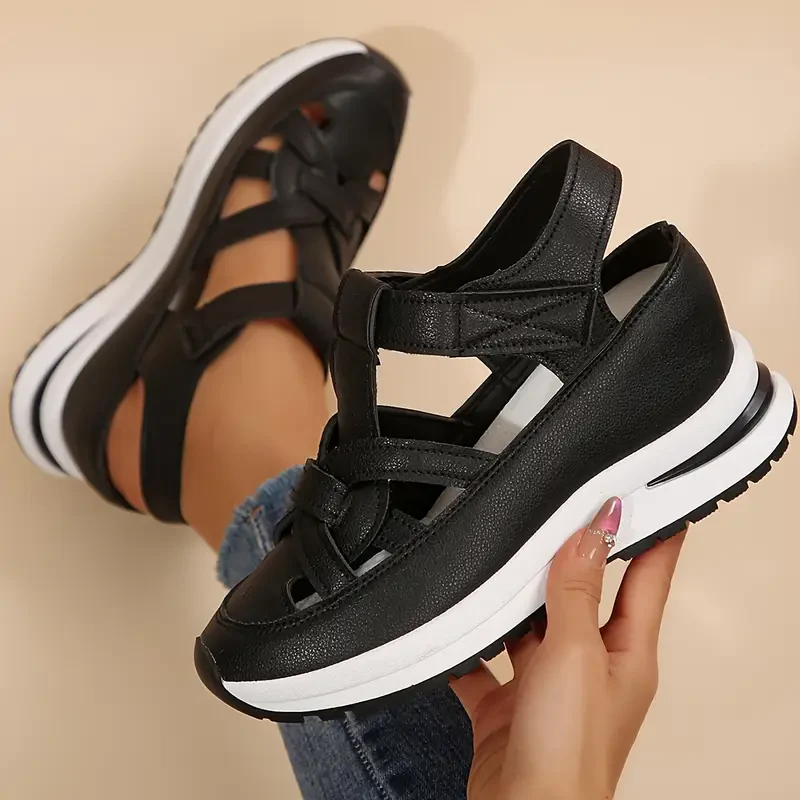 Women’s Soft Adjustable Sandals – Hook & Loop, Comfort Fit for Wide & Narrow Feet