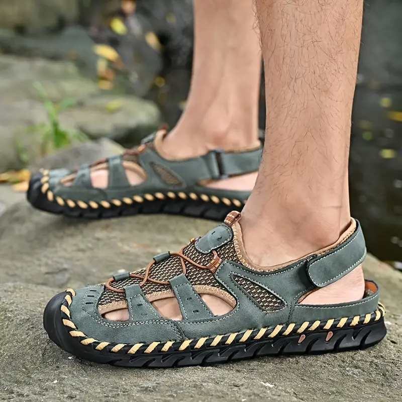 TrekStep™ Men’s Closed-Toe Comfort Sandals – Breathable Support for All-Day Walking