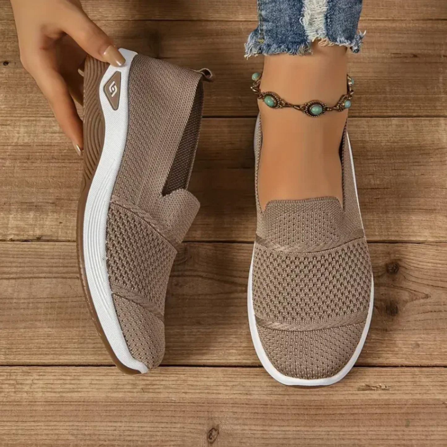 ComfortKnit™ Slip-On Orthopedic Walking Sneakers — Breathable, Cushioned, Non-Slip