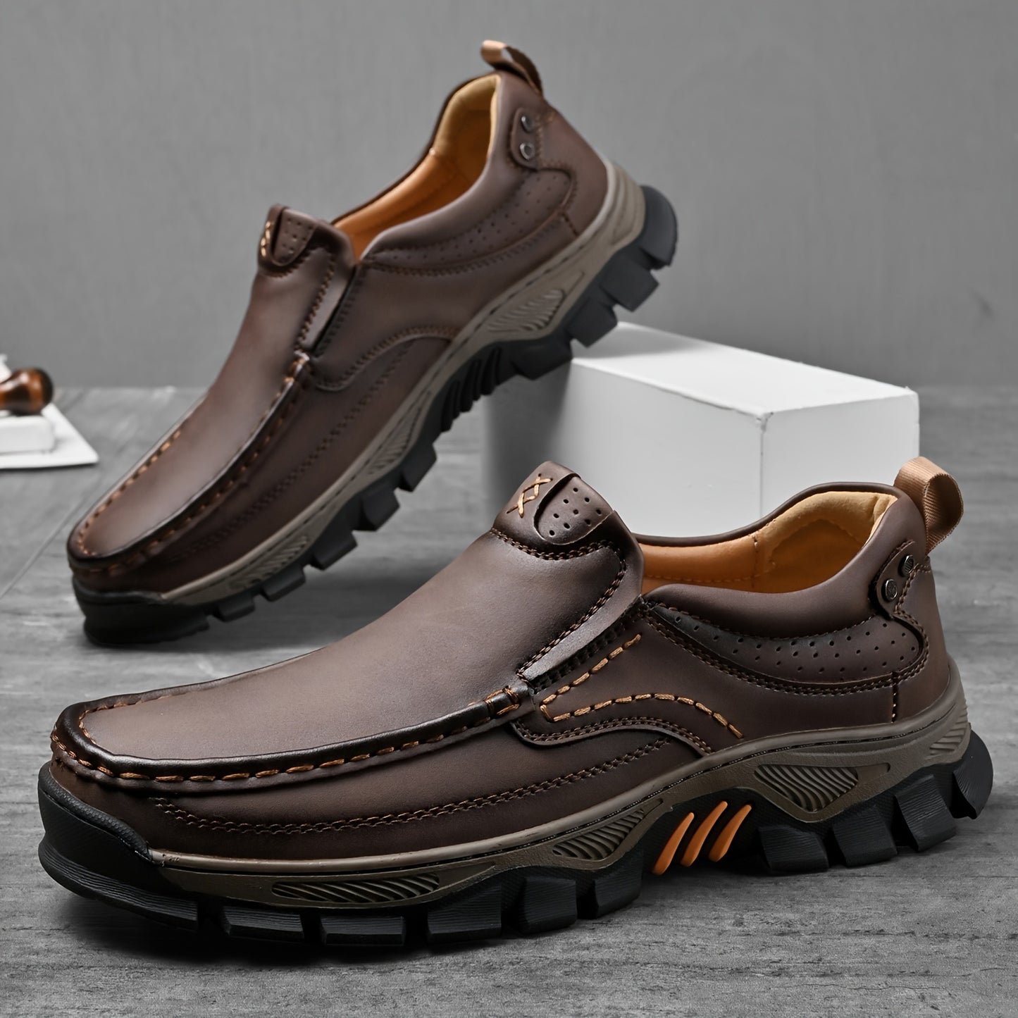 Men's Rugged Slip-On Shoes – Orthopedic Comfort & Wide Fit