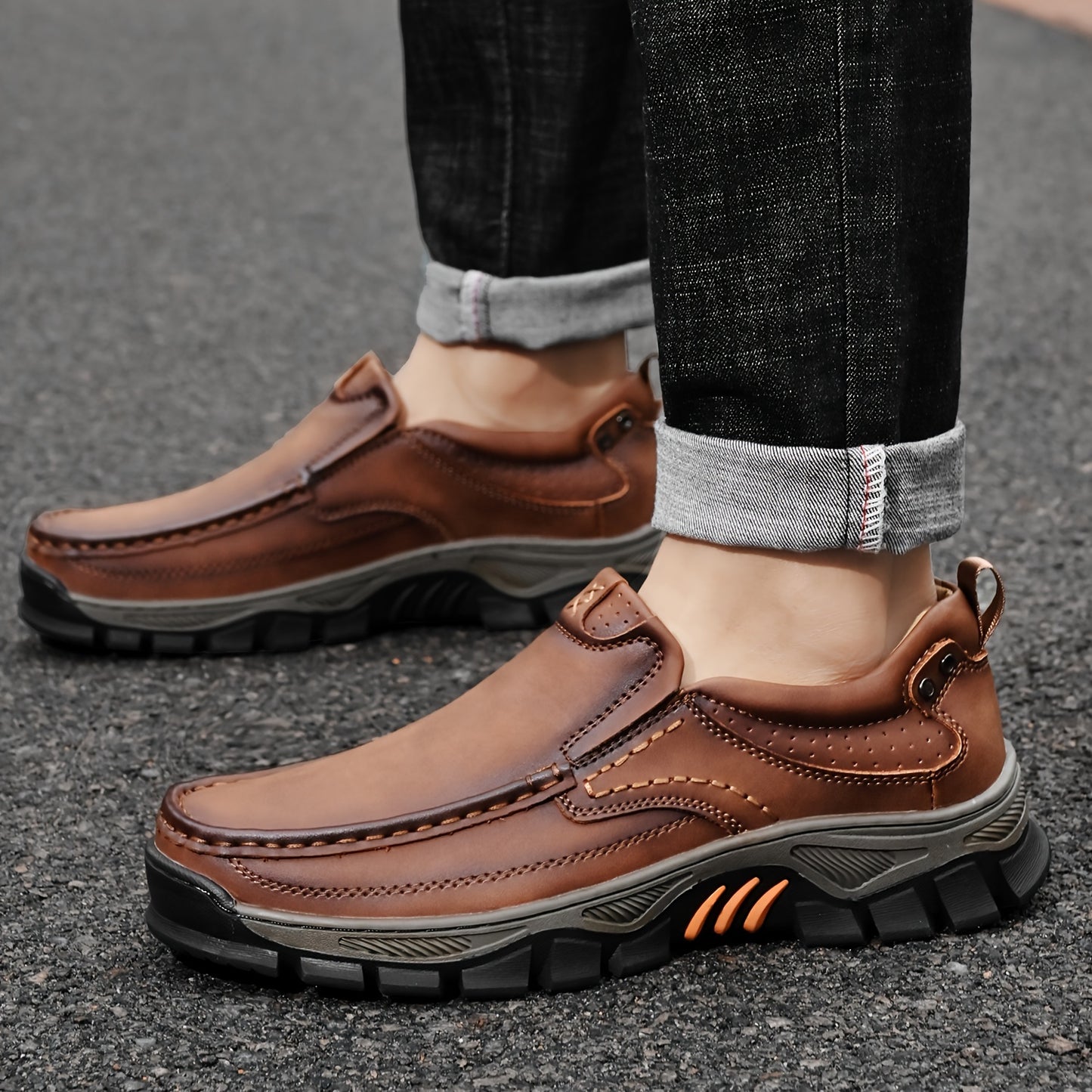 Men's Rugged Slip-On Shoes – Orthopedic Comfort & Wide Fit