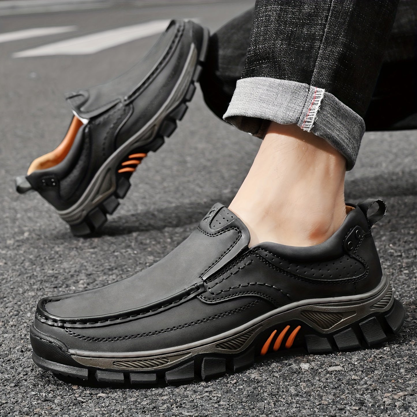 Men's Rugged Slip-On Shoes – Orthopedic Comfort & Wide Fit