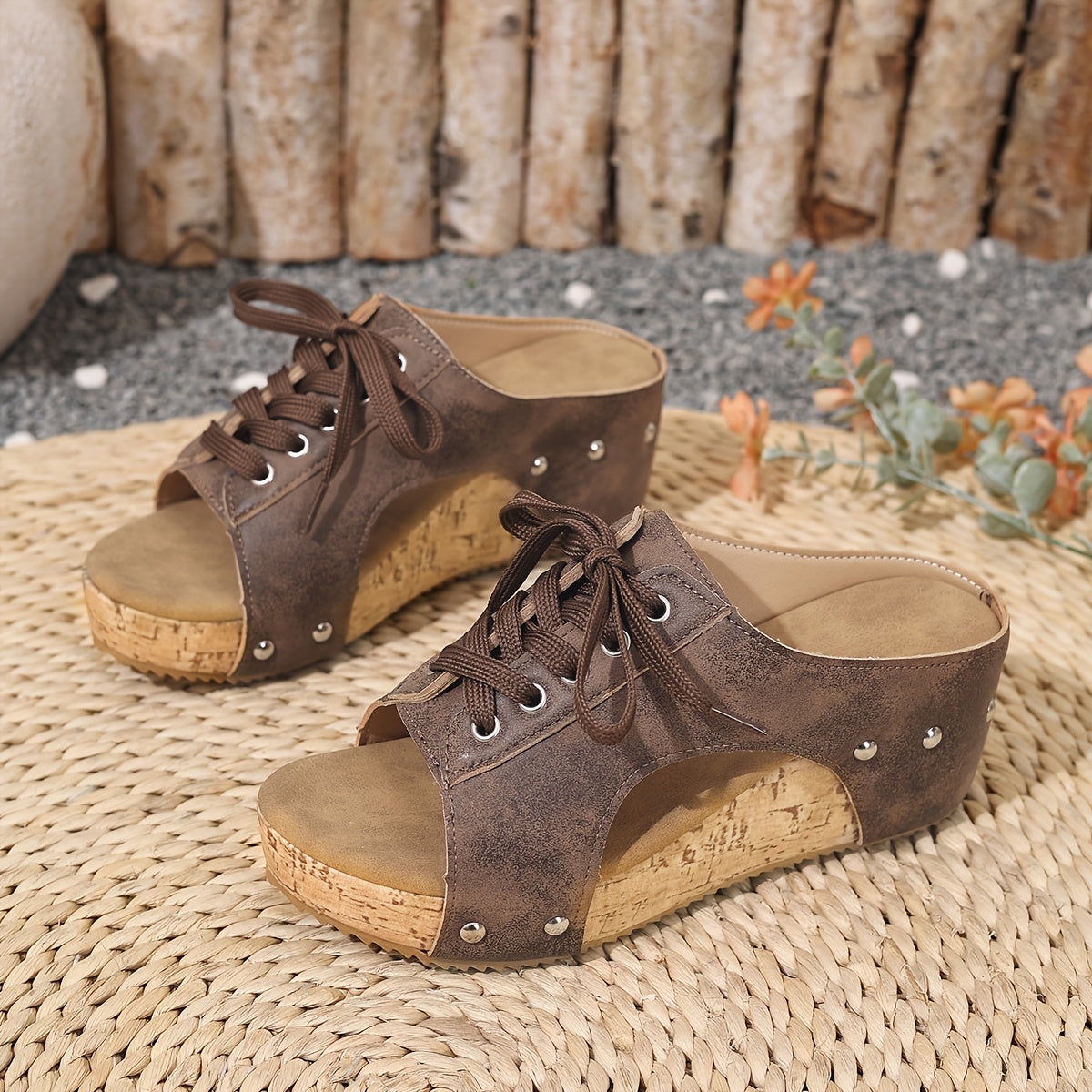 WillowWalk™ Comfort Wedge Sandals – Adjustable Lace-Up Fit For All-Day Walking