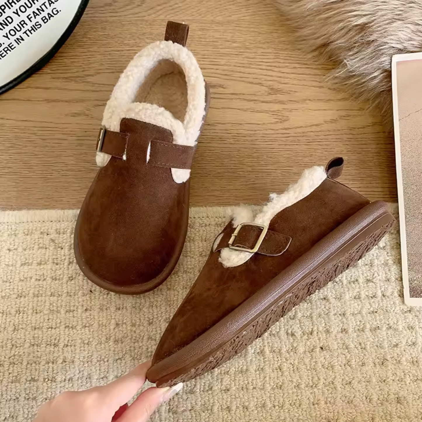 CozyStep™ Plush Round Toe Slip-on Shoes – Warmth & Orthopedic Comfort