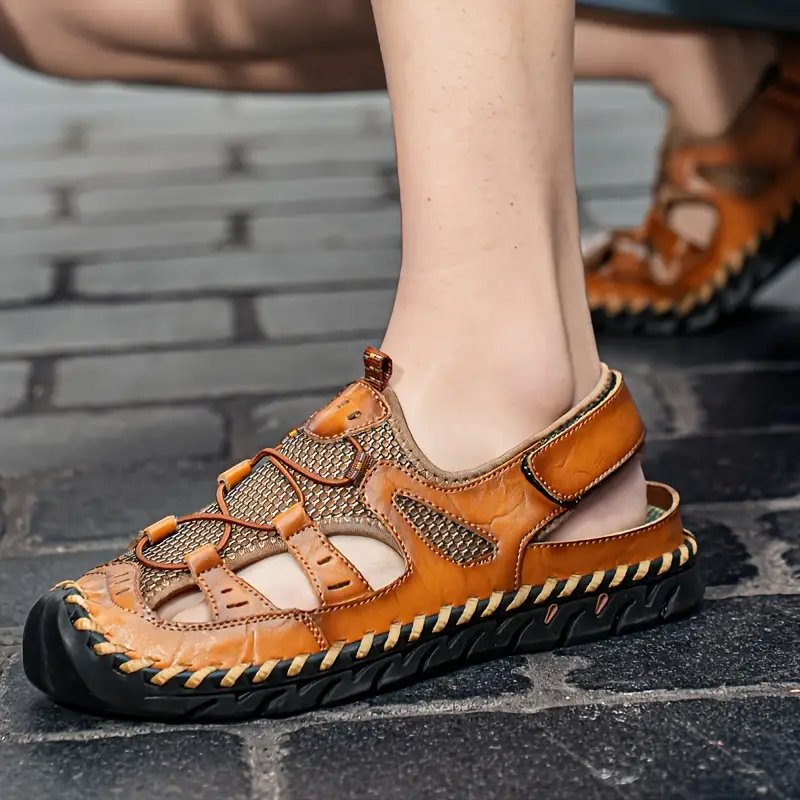 TrekStep™ Men’s Closed-Toe Comfort Sandals – Breathable Support for All-Day Walking