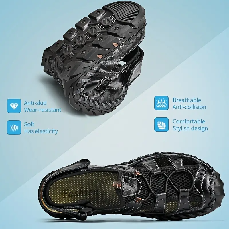 TrekStep™ Men’s Closed-Toe Comfort Sandals – Breathable Support for All-Day Walking