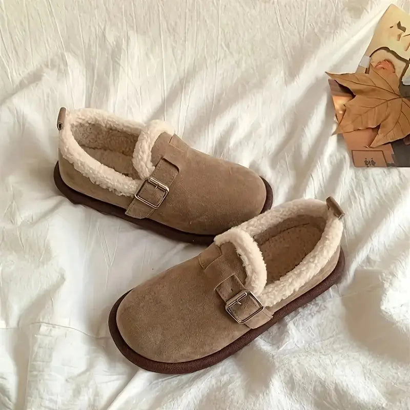 CozyStep™ Plush Round Toe Slip-on Shoes – Warmth & Orthopedic Comfort